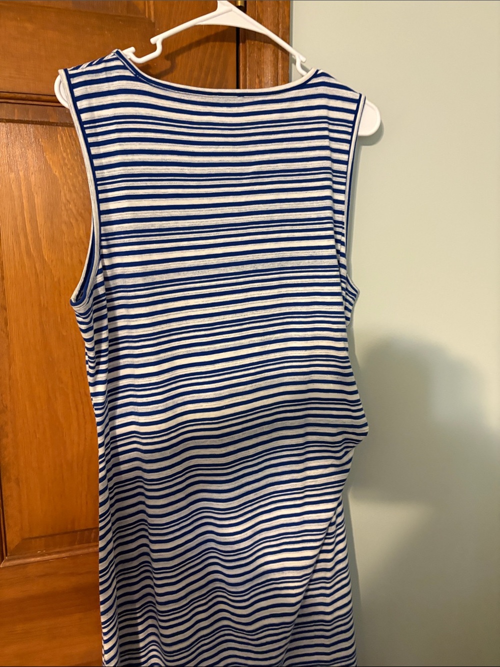 Talbots Blue & White Striped Side-Knot Midi Dress XL great condition. Sleeveless - Picture 9 of 11